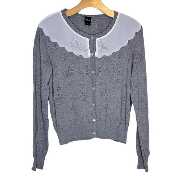 Disney The Little Mermaid Ariel Grey Pointelle Cardigan - Picture 5 of 15
